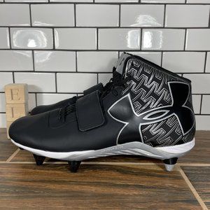Under Armour C1N Mid D Mens Size 13 Shoes Black Cam Newton Football Cleats